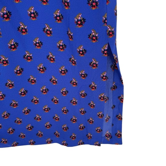 NWT Baum Und Pferdgarten Ahadi Long Sleeve Ruffle Midi Dress 36 Blue Floral - Picture 11 of 16